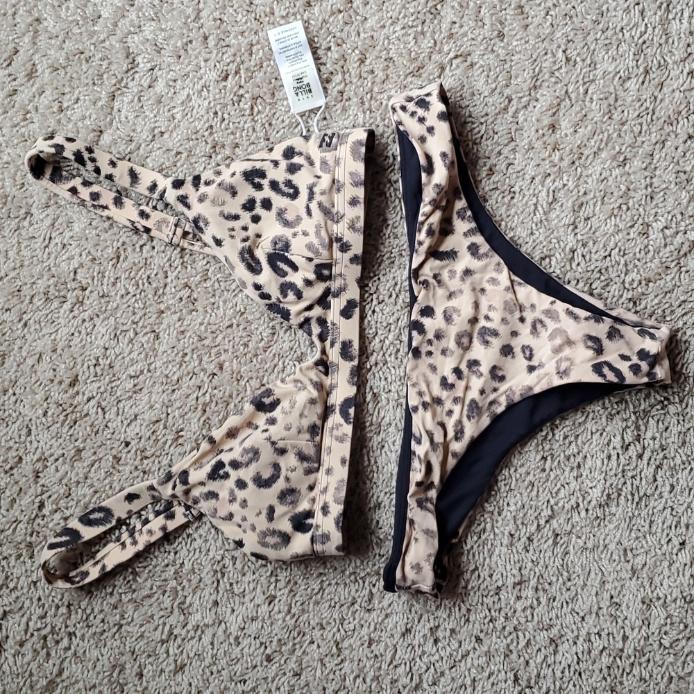 Billabong Cheetah Print Bikini Top & Bottom